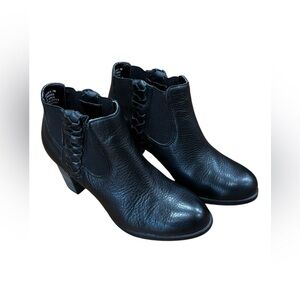 Sperry top sider black leather ankle booties heeled boots-7